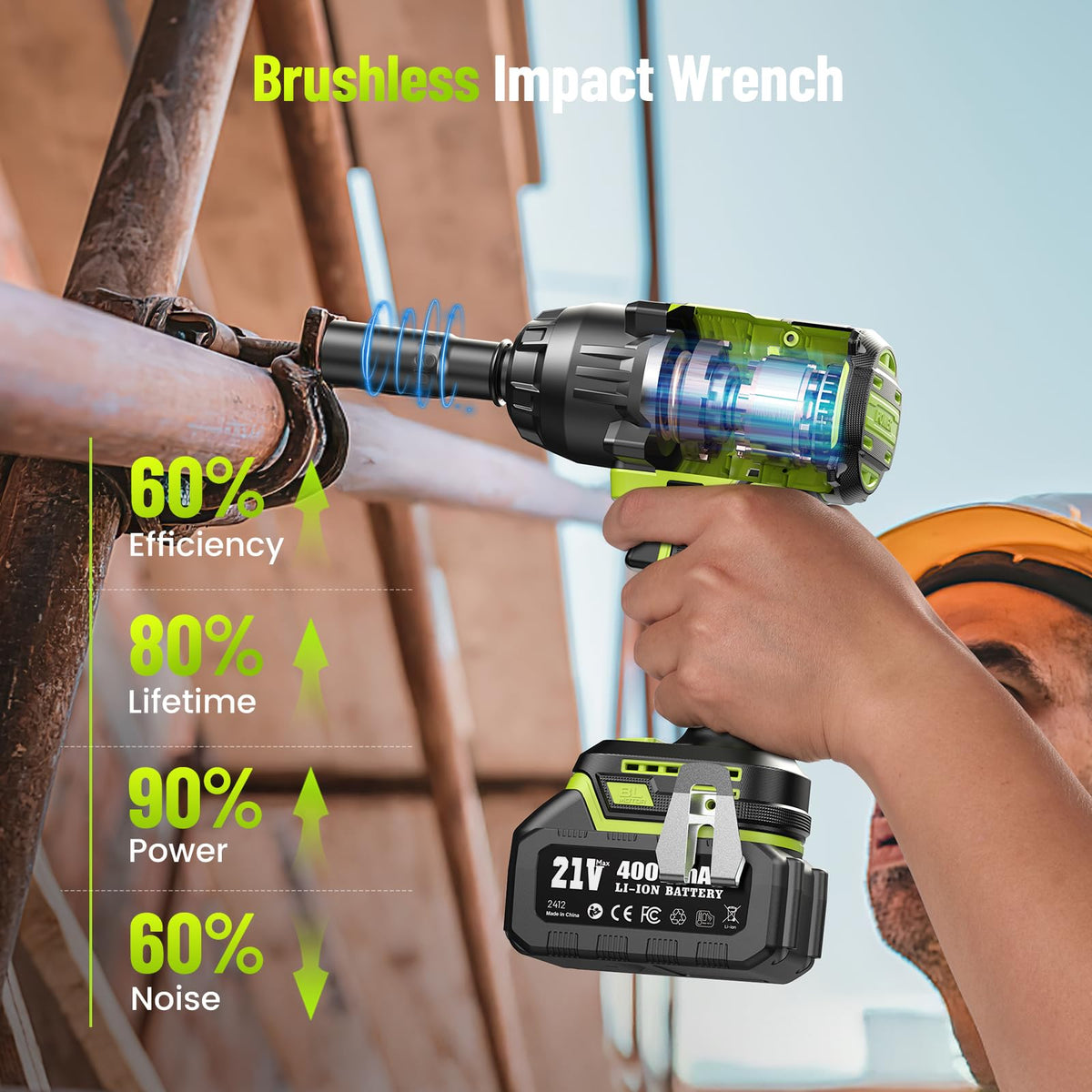 Robustrue LED light and ergonomic grip improve visibility and comfort.