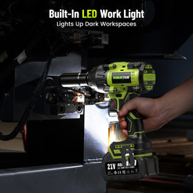 Robustrue smart auto stop prevents dropped fasteners in reverse.