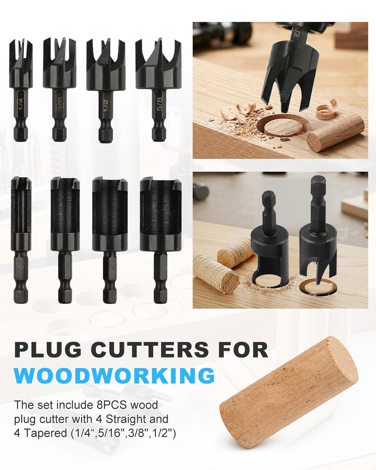 Rocaris hex shank cutters fit most drills.