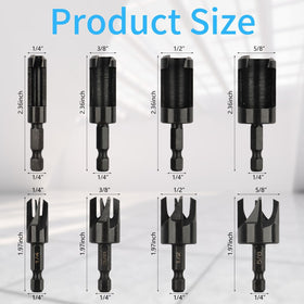 Rocaris 1/2-inch plug cutter on drill, quick, precise covers.