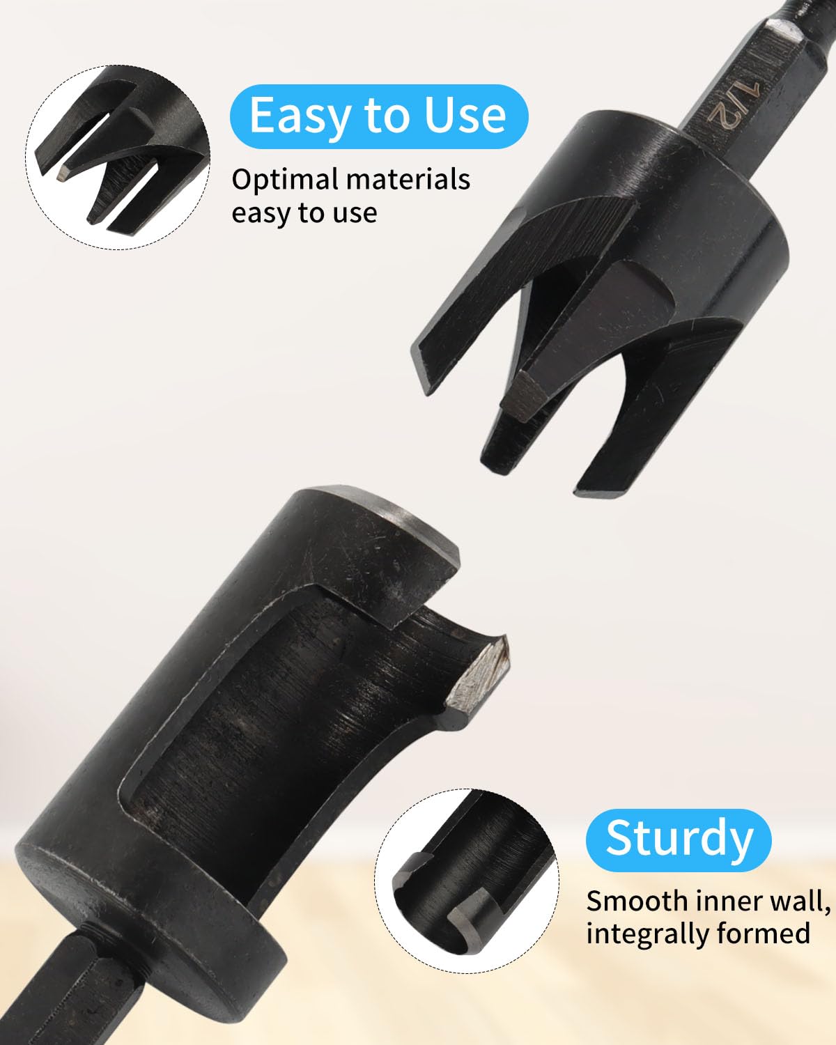 Rocaris 3/8-inch cutter creates tight, seamless plugs.