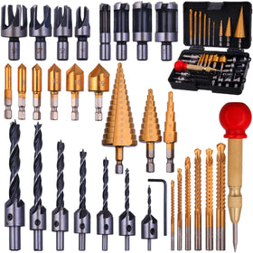 Rocaris woodworking chamfer drill set for clean, precise holes in wood projects.