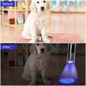 ROCEEI UV torch uses 9 LEDs for bright, long-lasting illumination.