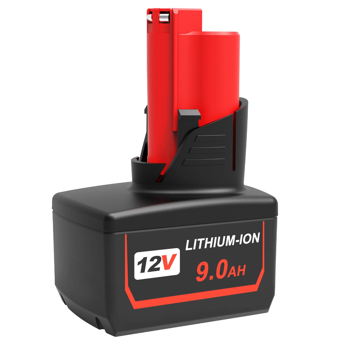 Rocivic Upgraded 9000mAh 12V battery front view powering drills smoothly