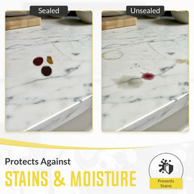 Rock Doctor Granite Sealer on sealed stone countertop preserves natural color and subtle shine.