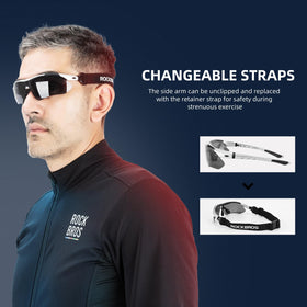 ROCKBROS photochromic sports sunglasses offer UV400 protection for sunny outdoor play.