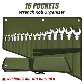 ROCKCOON wrench roll with three hanging rings showcasing wall storage capability
