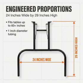 ROCKLER full-welded joints emphasize strength and table stability.