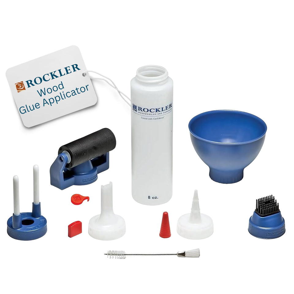 Rockler glue applicator bottle 8oz enables precise glue placement on joints.