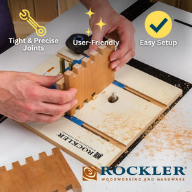Rockler indexing key 1/4 in supports consistent finger spacing.