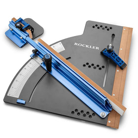 Rockler table saw crosscut sled with fence enables precise, repeatable crosscuts and miters
