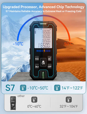 RockSeed 165ft range enables fast distance checks for large rooms.