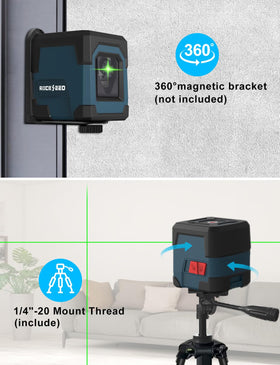 RockSeed 360-degree rotation capability allows line projection from any angle.