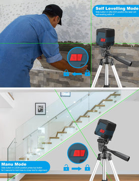 RockSeed cross line laser 2-line projection provides quick level references.
