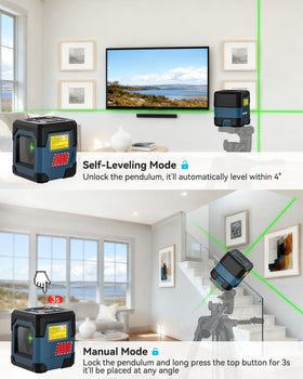 RockSeed cross line laser with 360-degree rotation enables flexible layout checks.