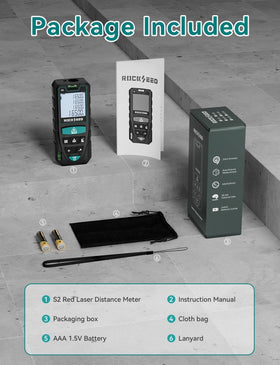 RockSeed includes manual, strap, batteries, and box for ready-to-use setup