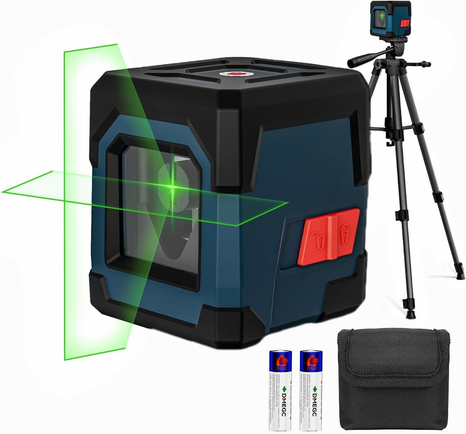 RockSeed laser level front view demonstrates compact design for precise alignment.