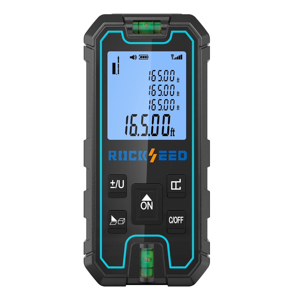 RockSeed laser measure display shows precise measurements at a glance for quick layout.