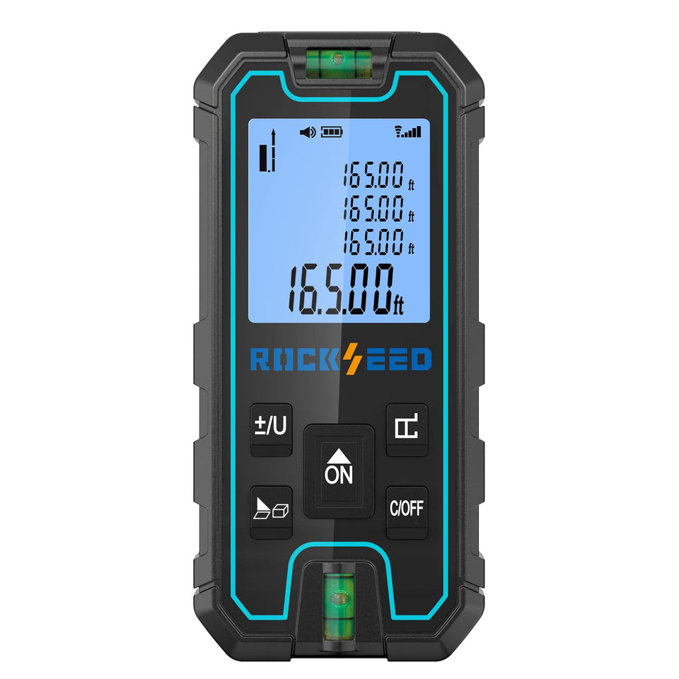 RockSeed laser measure display shows precise measurements at a glance for quick layout.