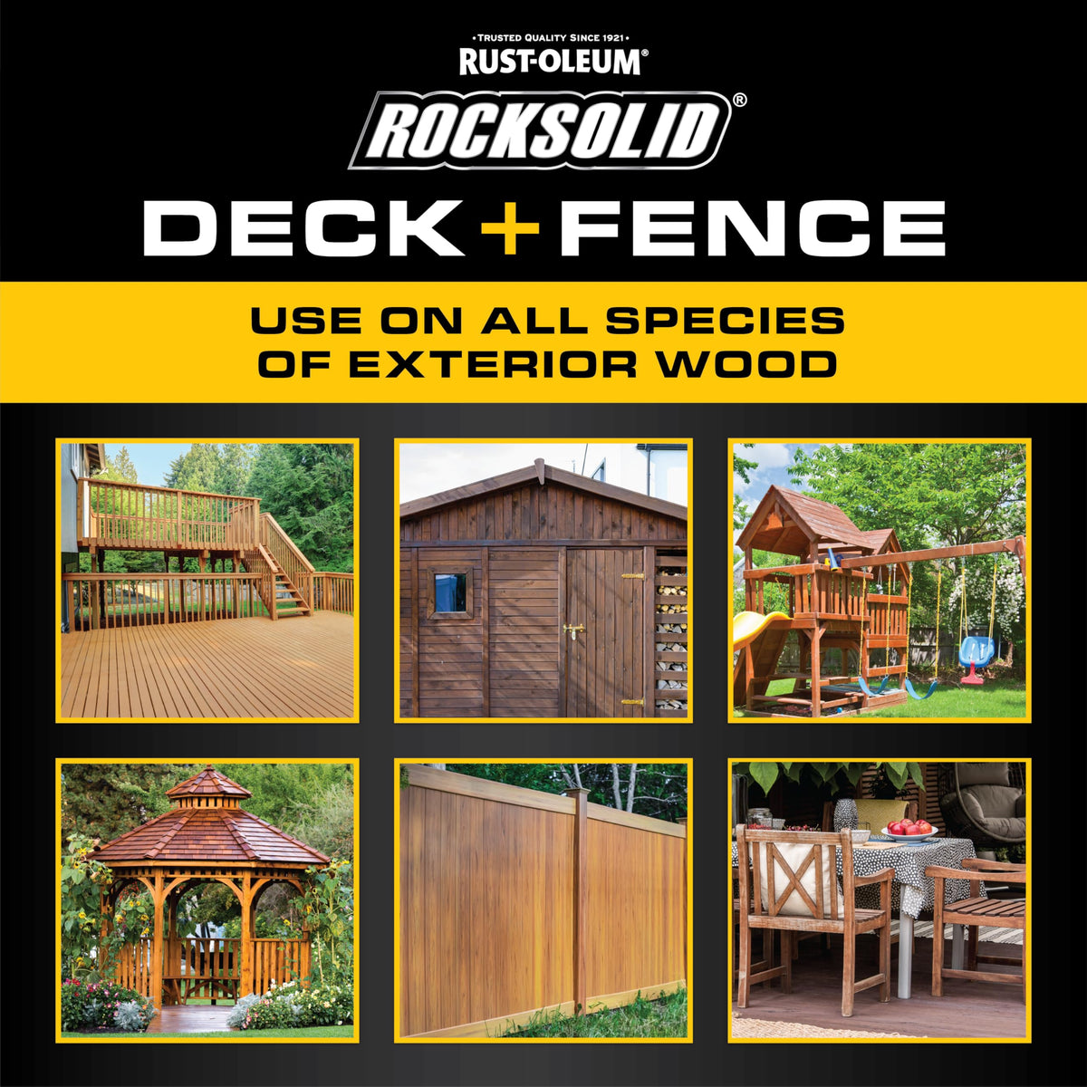 RockSolid fast-drying formula drying quickly on fresh wood.