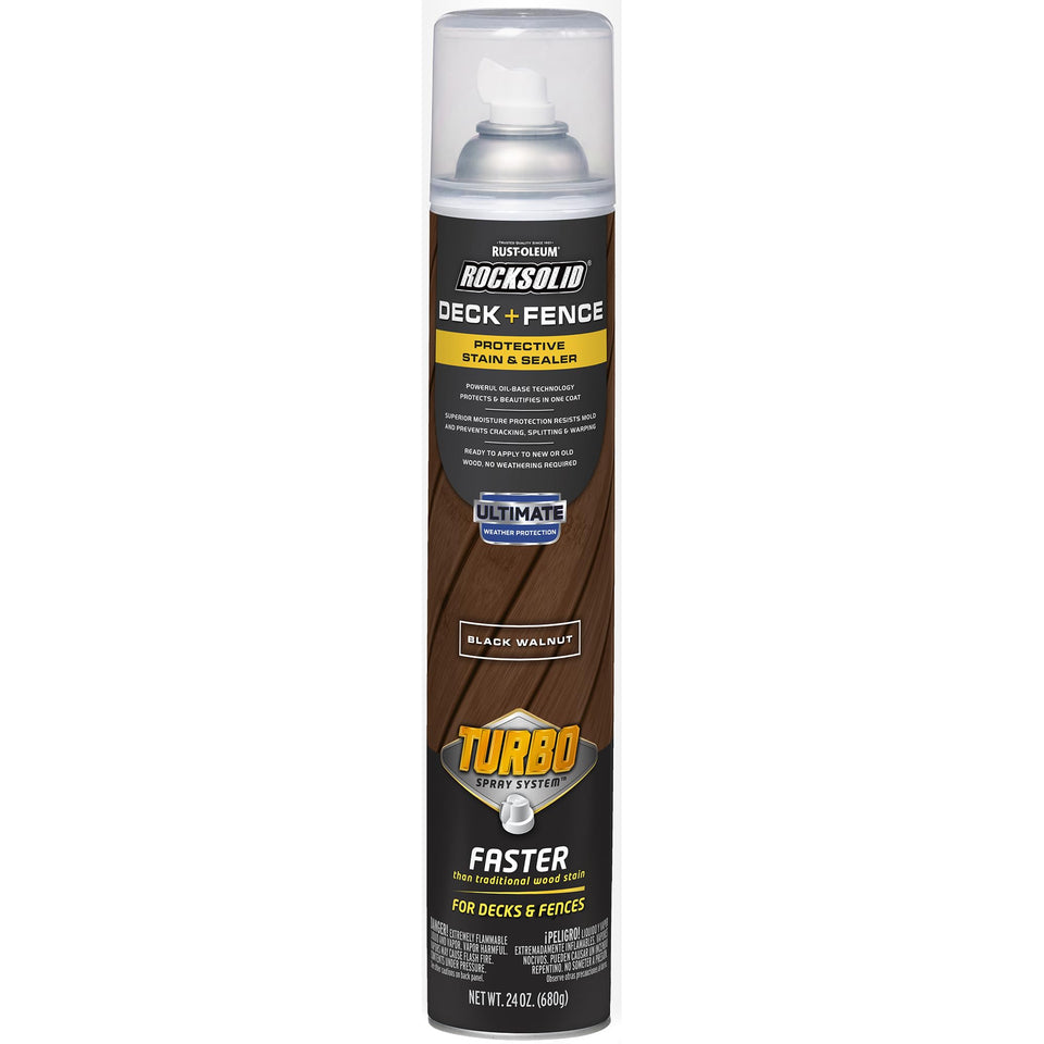 RockSolid turbo spray can for even one-coat exterior wood protection.