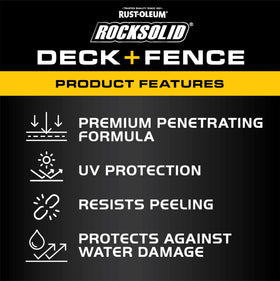 RockSolid weathered wood protection on aging boards reduces moisture penetration.