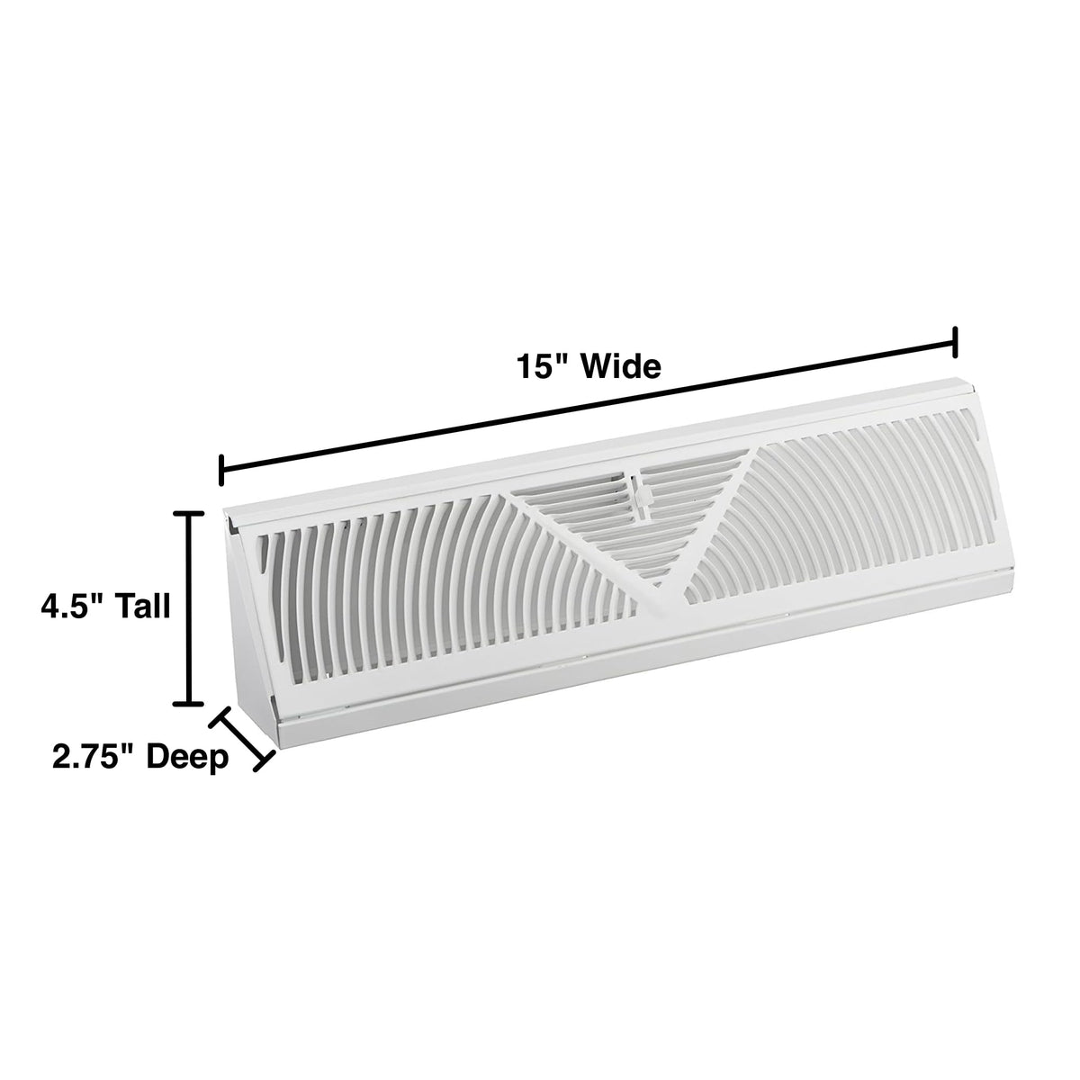 Rocky Mountain Goods baseboard register easy-adjust lever enables precise airflow control.