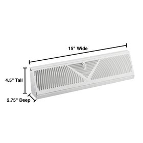 Rocky Mountain Goods baseboard register easy-adjust lever enables precise airflow control.