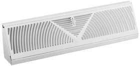Rocky Mountain Goods baseboard register RoundFlow design enhances air distribution.
