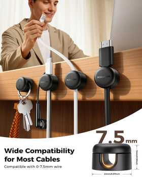 Rocoren adhesive cable clips with residue-free tape for clean removals.