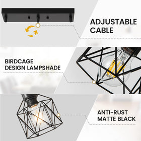ROCUNSI hanging light includes quick assembly and easy mounting.