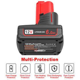 Rocivic Milwaukee 12V battery with broad compatibility across models