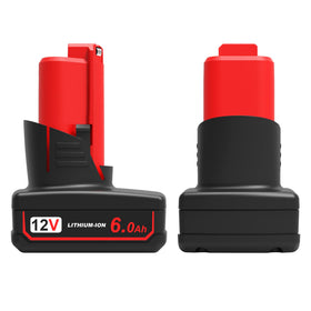 Rocivic Milwaukee M12 6.0Ah two-pack powering compatible cordless tools