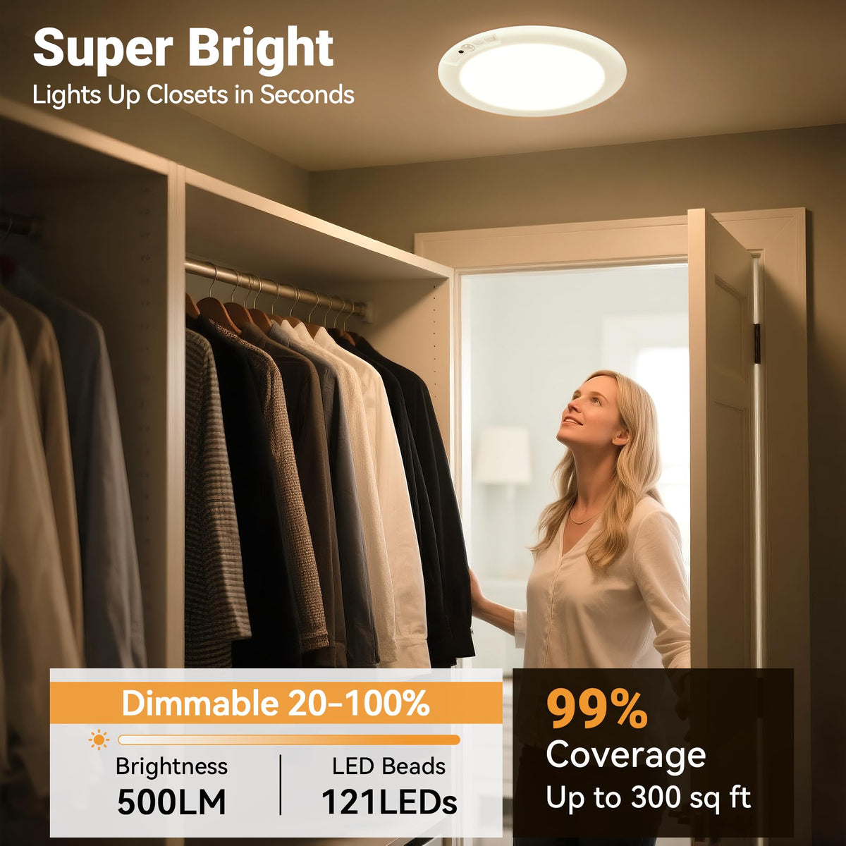 Rodalims moon-shape ceiling light in night mode for ambient nighttime lighting.