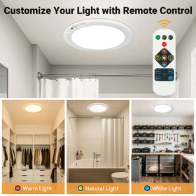 Rodalims three-shape ceiling light with bulb, sun, and moon visuals