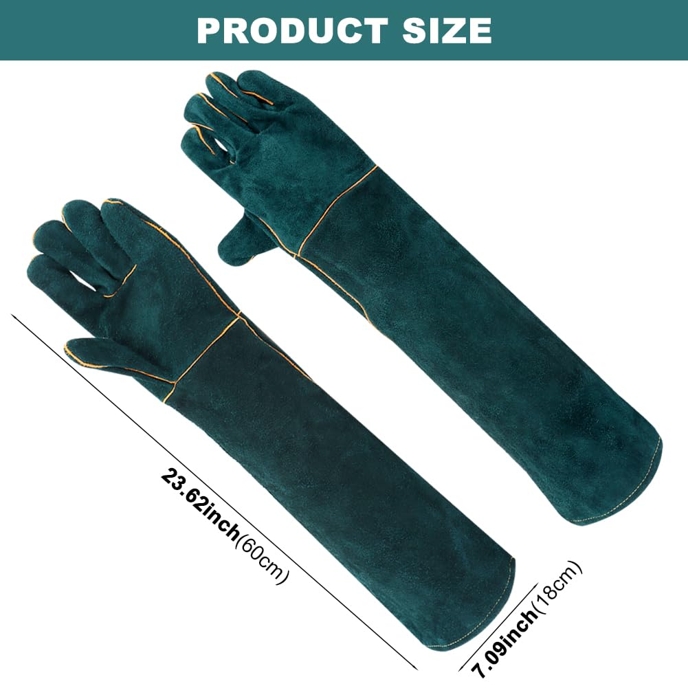RODISHOMM long cuff design provides extended forearm protection for veterinary tasks.