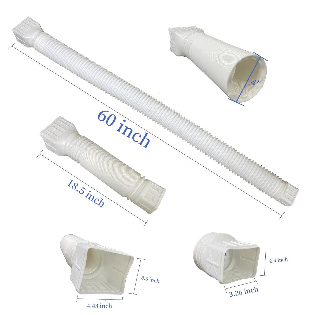 Rodnsurw downspout extender—connecting end for seamless setup.