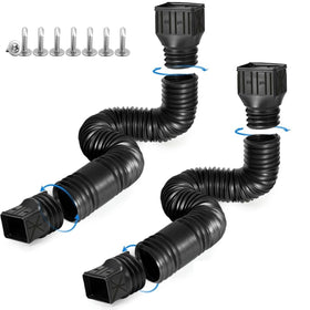 Rodnsurw downspout extensions extended from 21 to 60 inches in black for versatile drainage