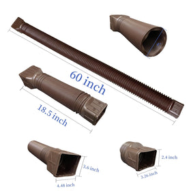 Rodnsurw downspout extensions fully extended to 60 inches in brown.
