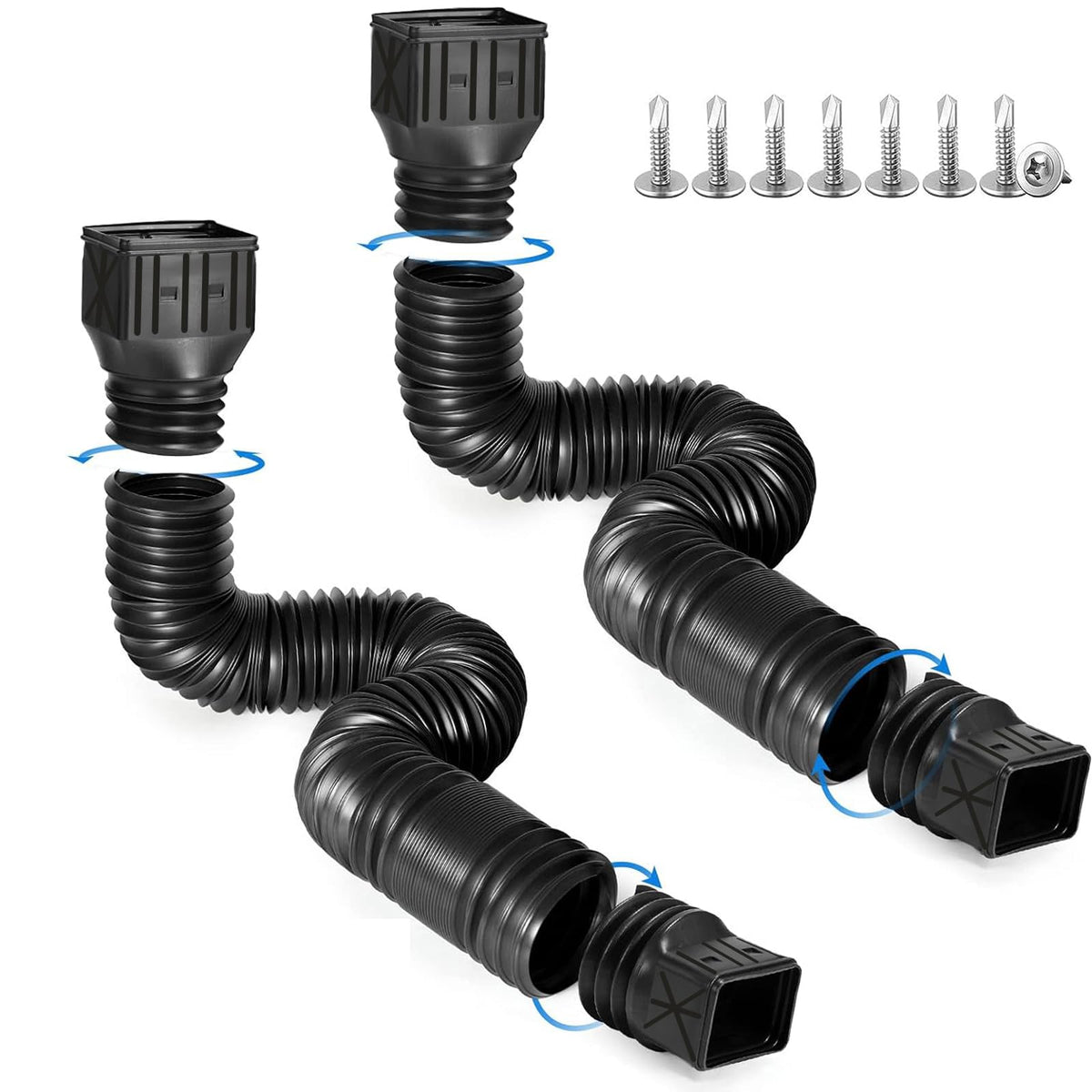 Rodnsurw downspout extensions can be buried or routed through landscaping