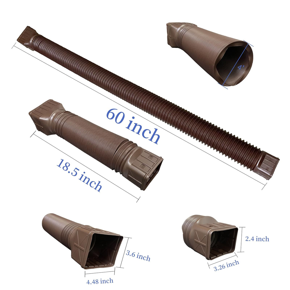 Rodnsurw flexible downspout bends to fit irregular layouts