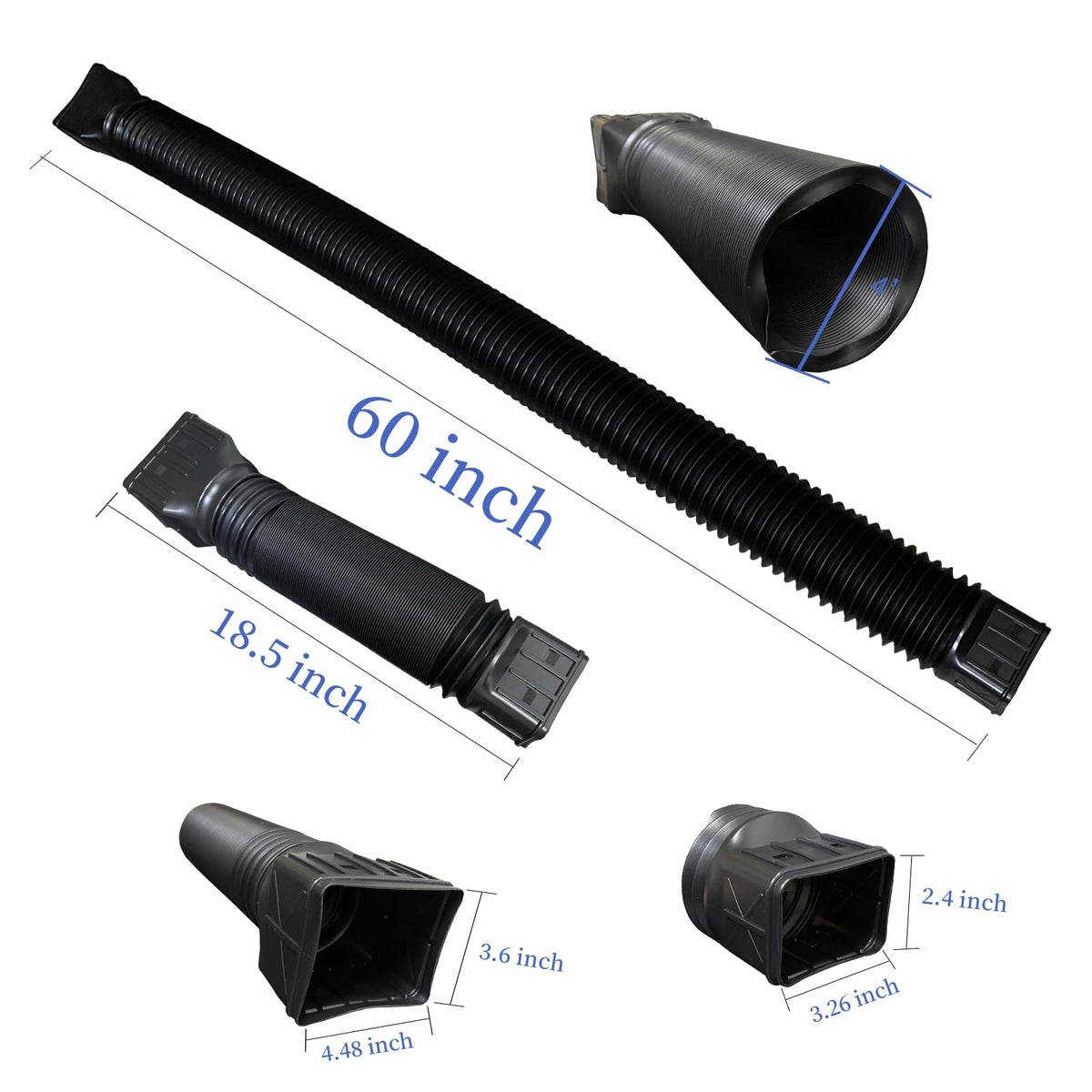 Rodnsurw extension length adjusted from 21 to 60 inches for precise redirect