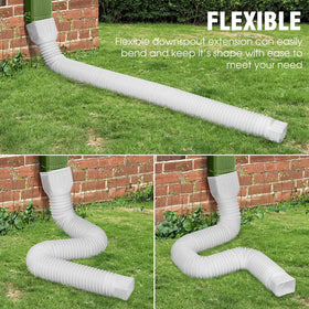 Rodnsurw two-pack downspout extensions providing flexible routing options.