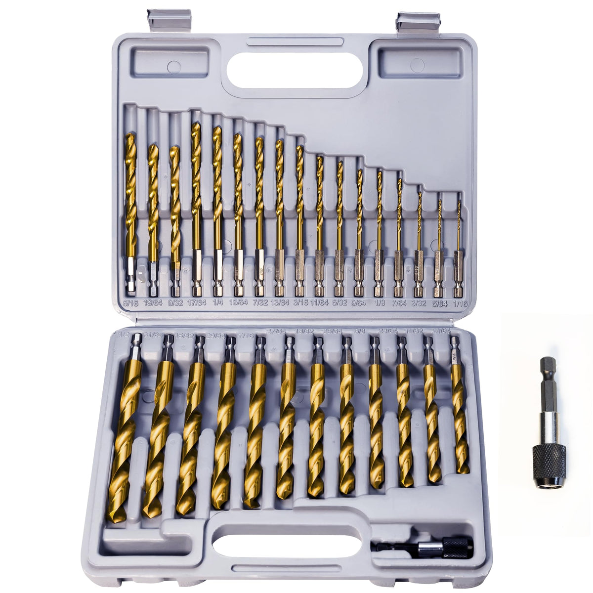 ROGAPER 30 pcs titanium drill bits in storage case improve organization and accessibility.