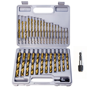 ROGAPER 30 pcs titanium drill bits in storage case improve organization and accessibility.