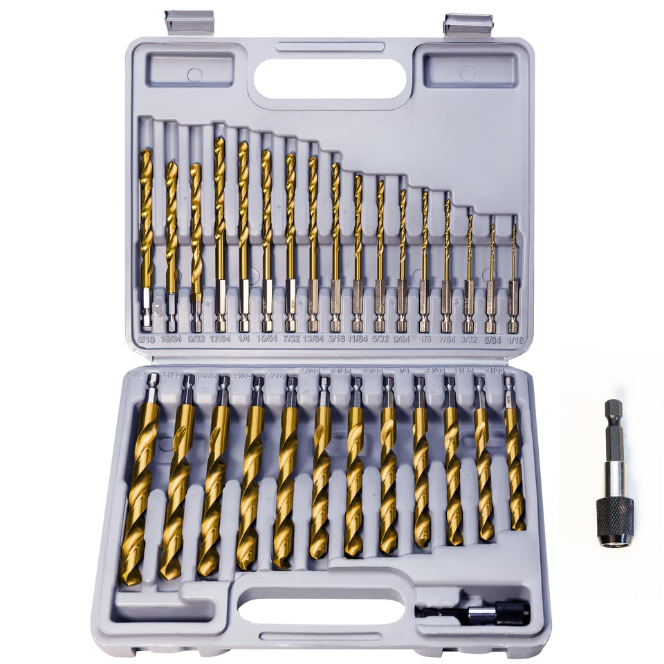 ROGAPER 30 pcs titanium drill bits in storage case improve organization and accessibility.