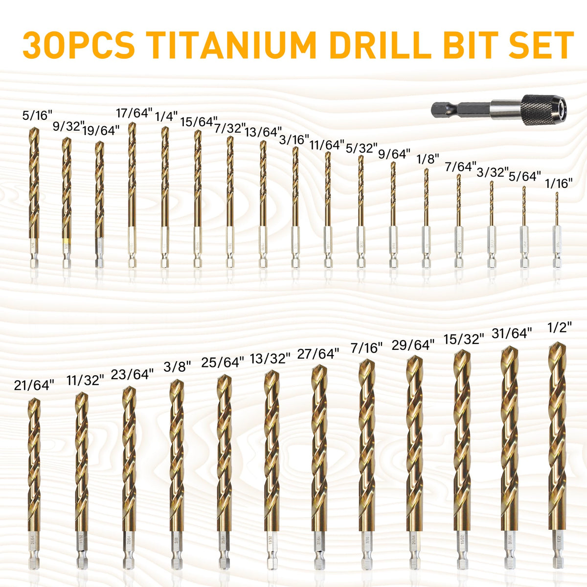 ROGAPER quick-change hex shank enables faster bit changes and secure locking.