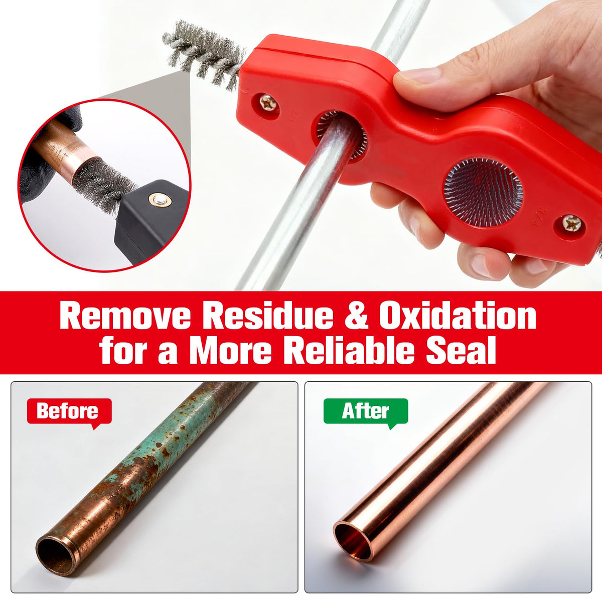 ROGVOC plastic chamfer deburring tool for precise tube ends.