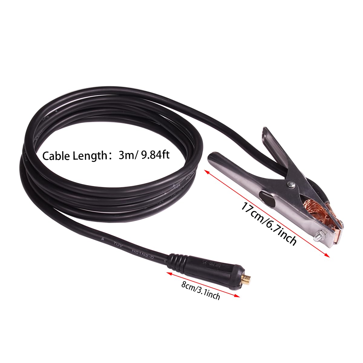ROJOO 3m cable extending from the clamp for flexible reach.