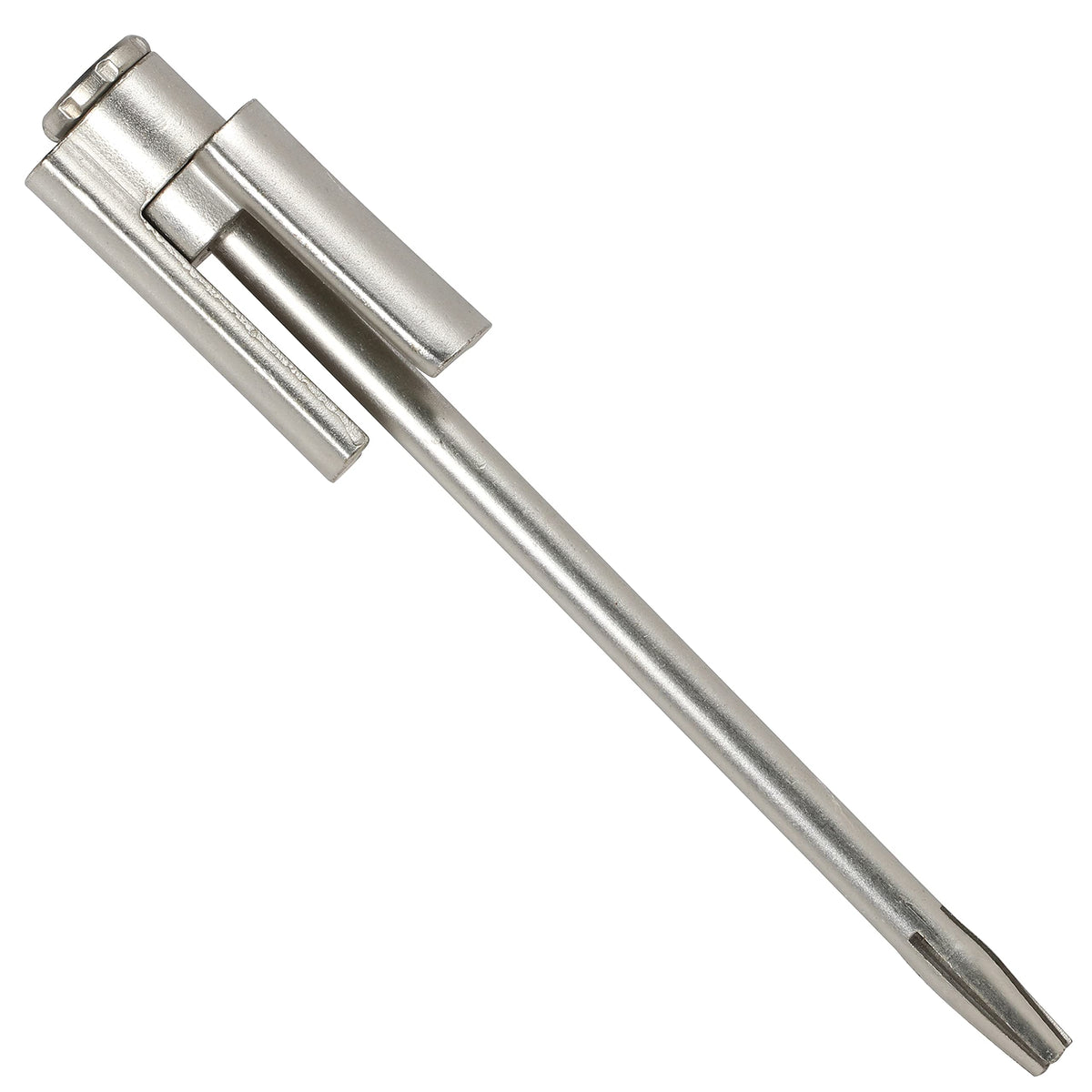Rok hinge pin stop with satin nickel finish protects doors and trim in bumperless style.